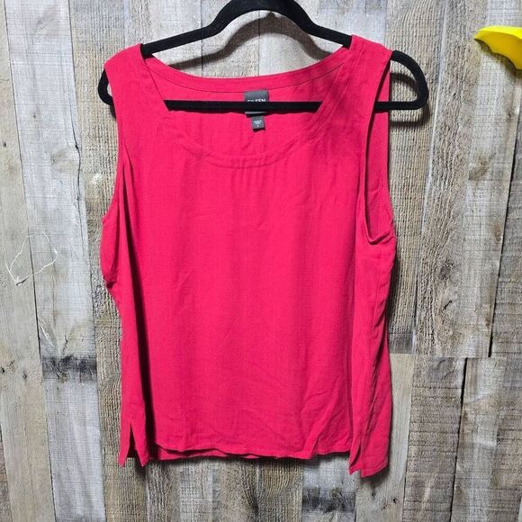 Eileen Fisher Red Silk Tank Top - Picture 1 of 4